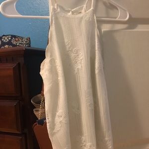 Ivory scalloped lace tank top